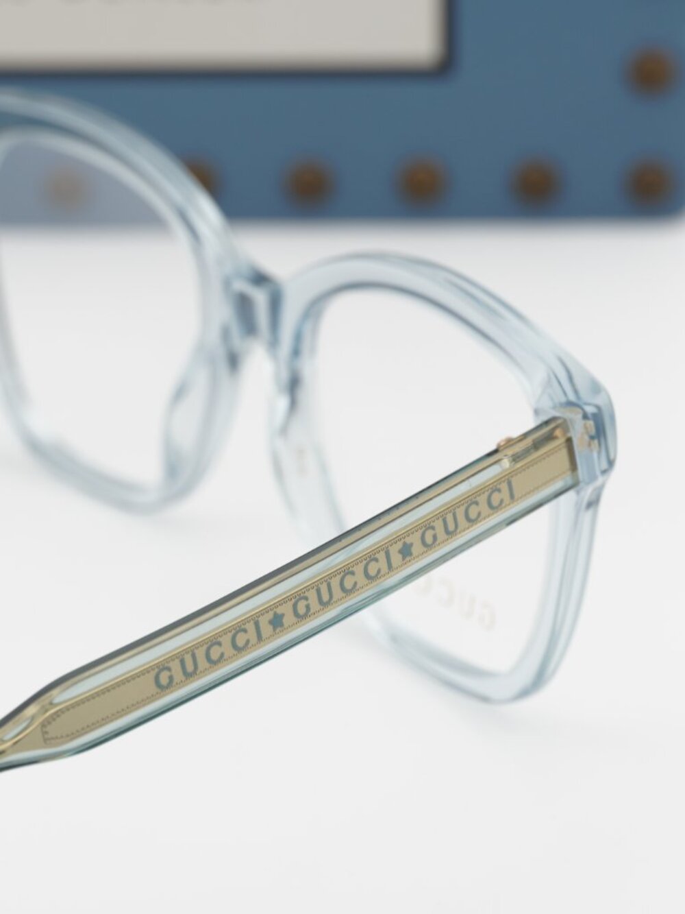 Gucci GG0566O 003 Square Eyeglasses - Blue 52mm - Picture 8 of 11